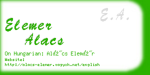 elemer alacs business card